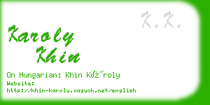 karoly khin business card